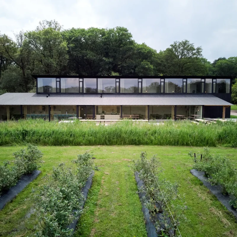 Boshuis blankwater vooraanzicht